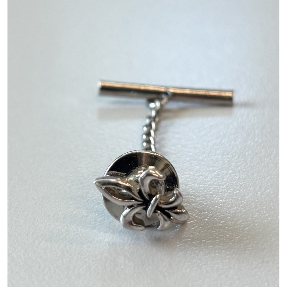 Fleur De Lis Tie Tack Jewelry Silvertone  Tie Tac‎